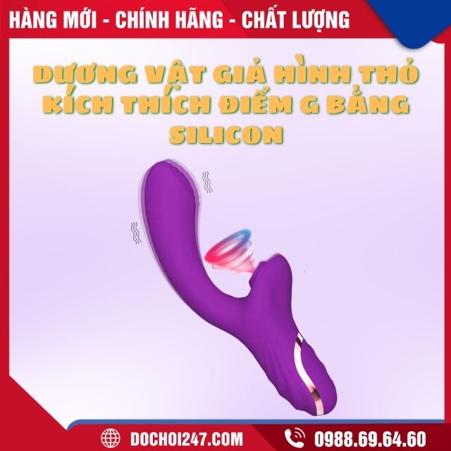 Dương vật giả hình thỏ kích thích điểm G bằng silicon 4