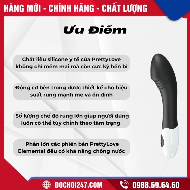 Dương vật PrettyLove Elemental 30 chế độ rung 3