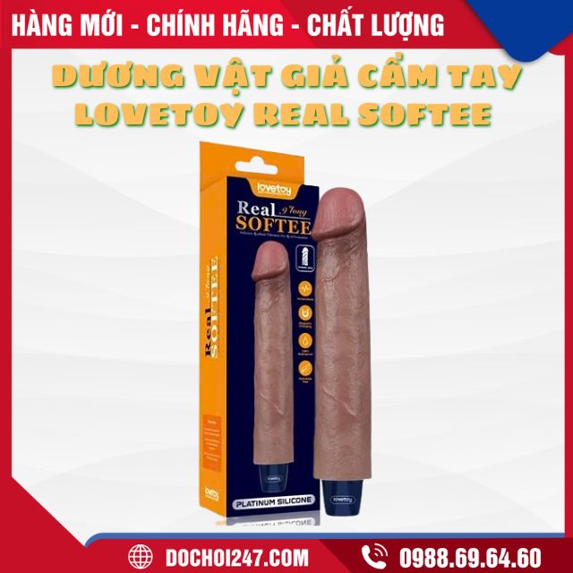 Dương vật giả cẩm tay Lovetoy REAL SOFTEE siêu mềm rung