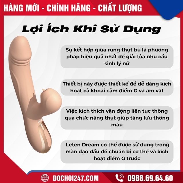 Dương vật giả cầm tay Leten Dream rung thụt bú 4