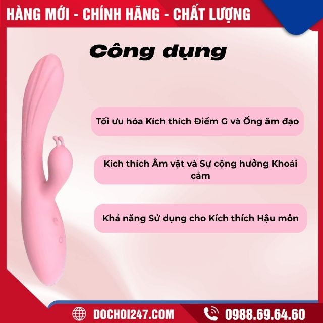 Máy rung kích thích âm đạo, hậu môn hình thỏ 6