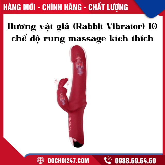 Dương vật giả (Rabbit Vibrator) 10 chế độ rung