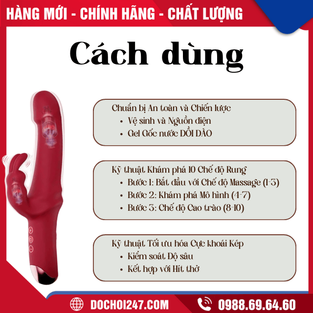 Dương vật giả (Rabbit Vibrator) 10 chế độ rung