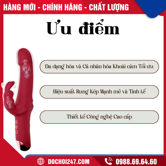 Dương vật giả (Rabbit Vibrator) 10 chế độ rung