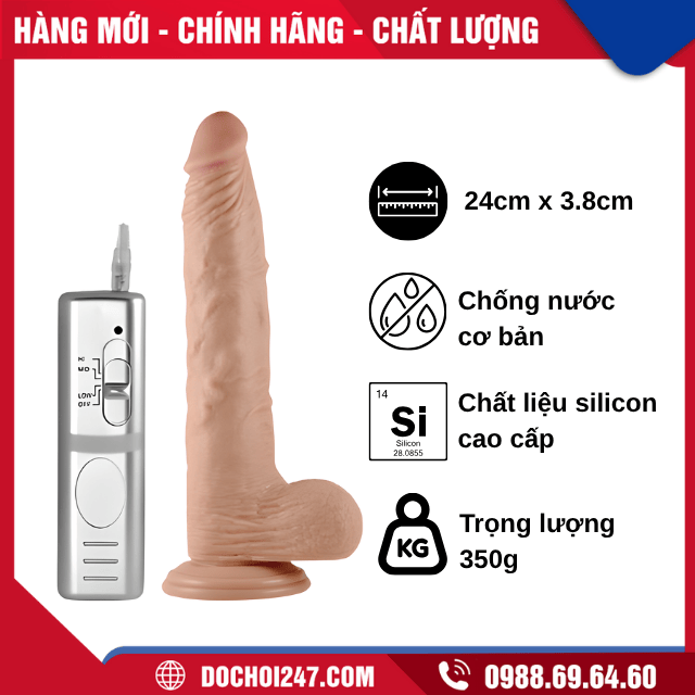 Dương vật giả silicon Lovetoy thuôn dài siêu rung dũng mãnh