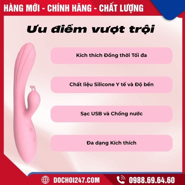 Máy rung kích thích âm đạo, hậu môn hình thỏ 7
