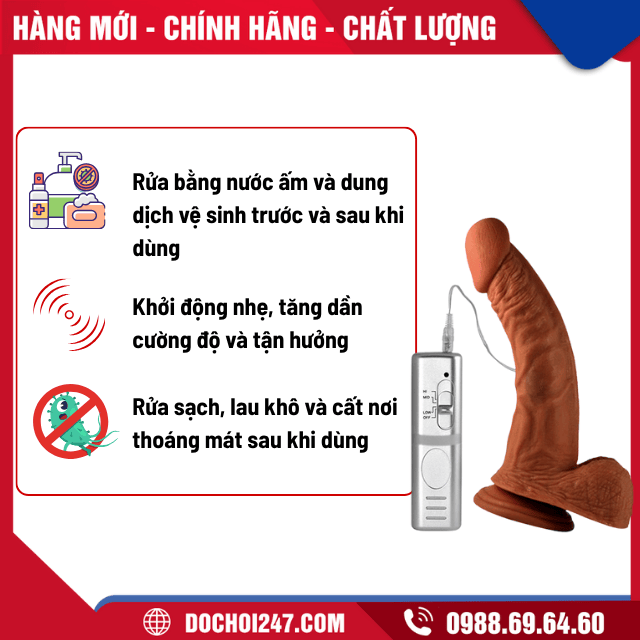 Cách dùng Dương vật giả có rung Lovetoy Extrem 8.5 inch