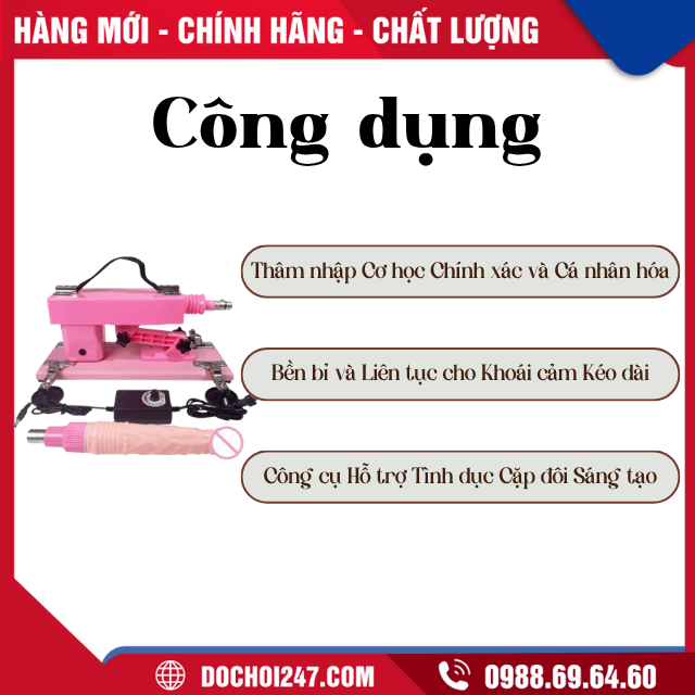 Máy dương vật giả dildo machine (màu hồng)