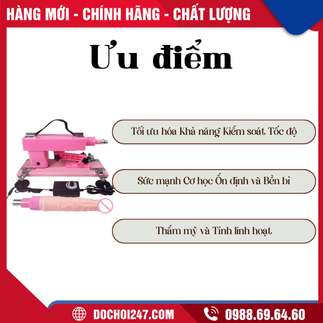Máy dương vật giả dildo machine (màu hồng)