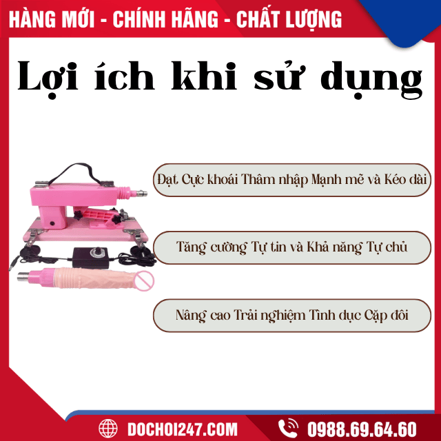 Máy dương vật giả dildo machine (màu hồng)