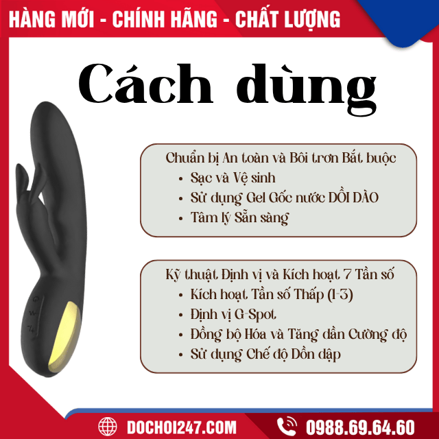 Máy rung điểm G hình thỏ (Rabbit Vibrator) 7 tần số