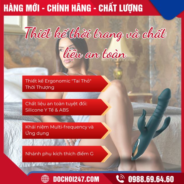 Thiết kế thời trang và chất liệu an toàn của dương vật giả Dildo Rabbit Vibrator