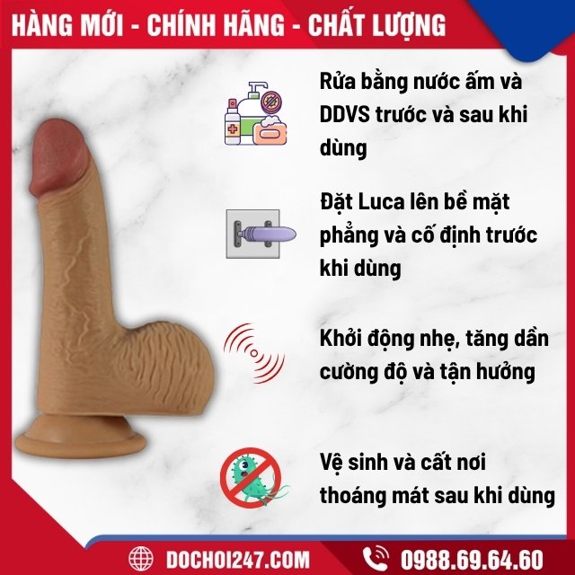 Cách dùng dương vật giả Lovetoy Luca