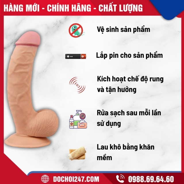 Cách dùng dương vật giả Lovetoy Ultra Soft Dude 7.5