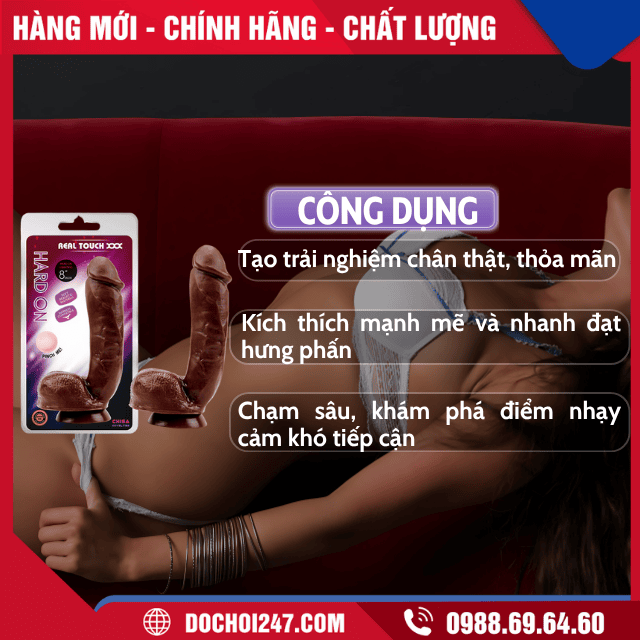 Công dụng Dương vật Silicon Khủng Da Nâu Chisa Hard