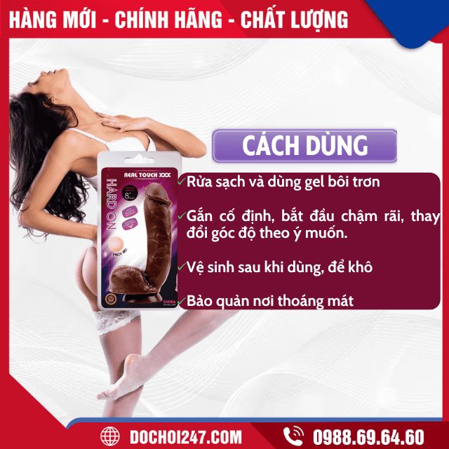 Cách dùng Dương vật Silicon Khủng Da Nâu Chisa Hard
