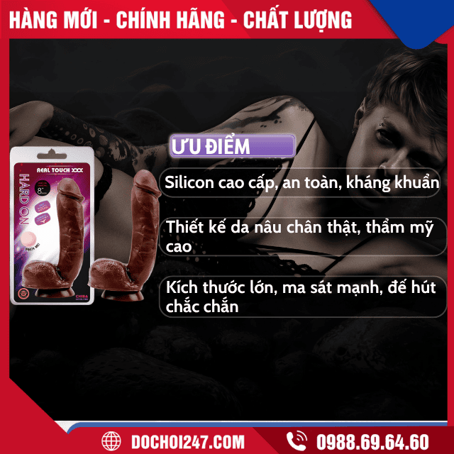 Ưu điểm Dương vật Silicon Khủng Da Nâu Chisa Hard