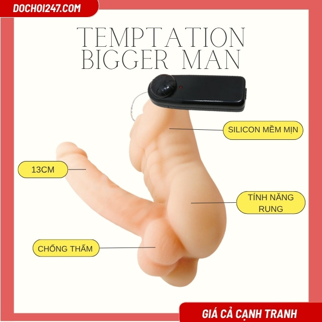 Giới thiệu dương vật giả có rung gắn thân người Temptation Bigger Man